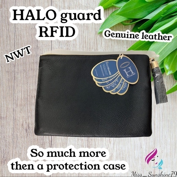 Halo Guard NWT - genuine Leather RFID+ protection case - Picture 1 of 10